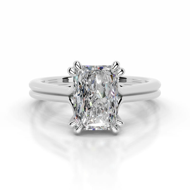 Athena Moissanite Ring 1 Carat 14K White#material_14k-white