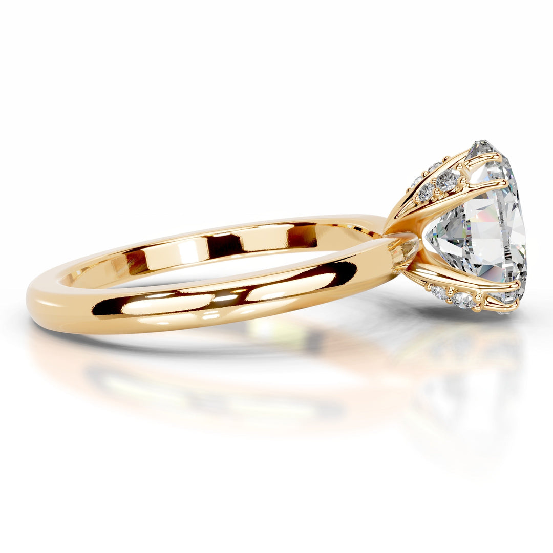 Bellina Moissanite & Diamond Ring 2 Carat 18K Gold#material_18k-gold