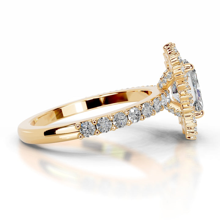 Bodina Moissanite & Diamond Ring 2 Carat 14K Gold#material_14k-gold