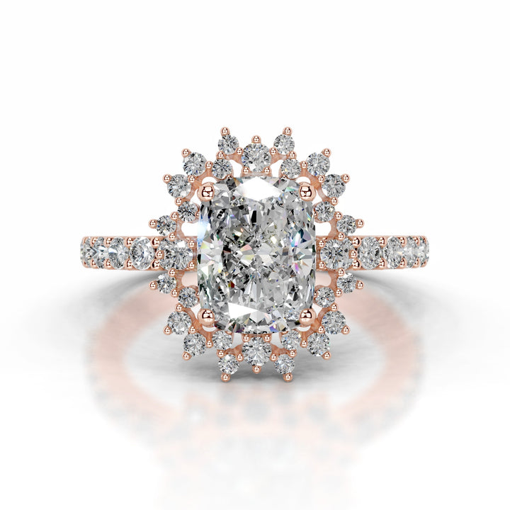 Bodina Moissanite & Diamond Ring 1 Carat 14K Rose#material_14k-rose