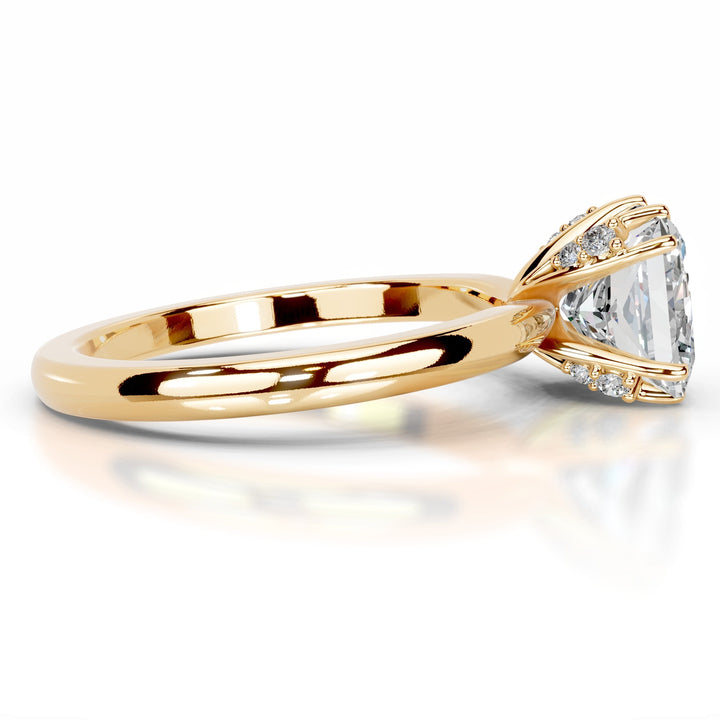 Delphine Moissanite & Diamond Ring 2 Carat 18K Gold#material_18k-gold