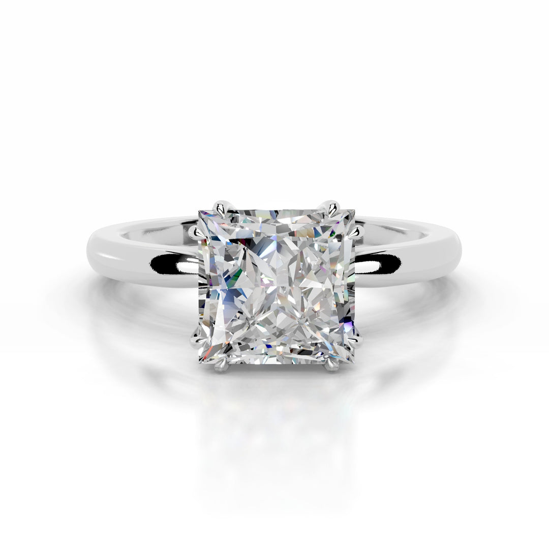 Delphine Moissanite & Diamond Ring 1 Carat 18K White#material_18k-white