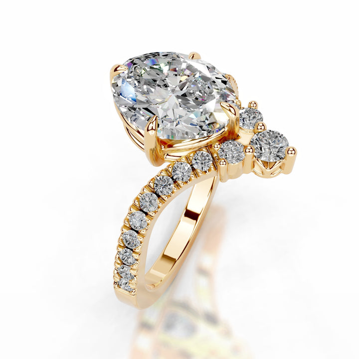 Dorothea Moissanite & Diamond Ring 3 Carat 18K Gold#material_18k-gold