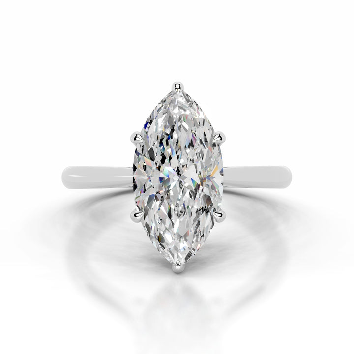 Elowen Moissanite & Diamond Ring 1 Carat 14K White#material_14k-white