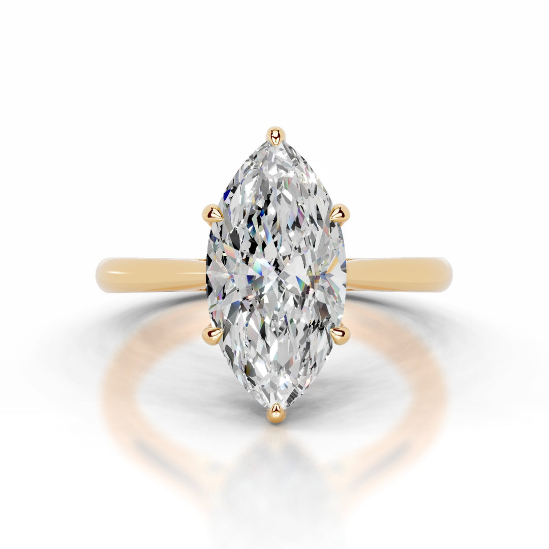 Elowen Moissanite & Diamond Ring 1 Carat 18K Gold#material_18k-gold