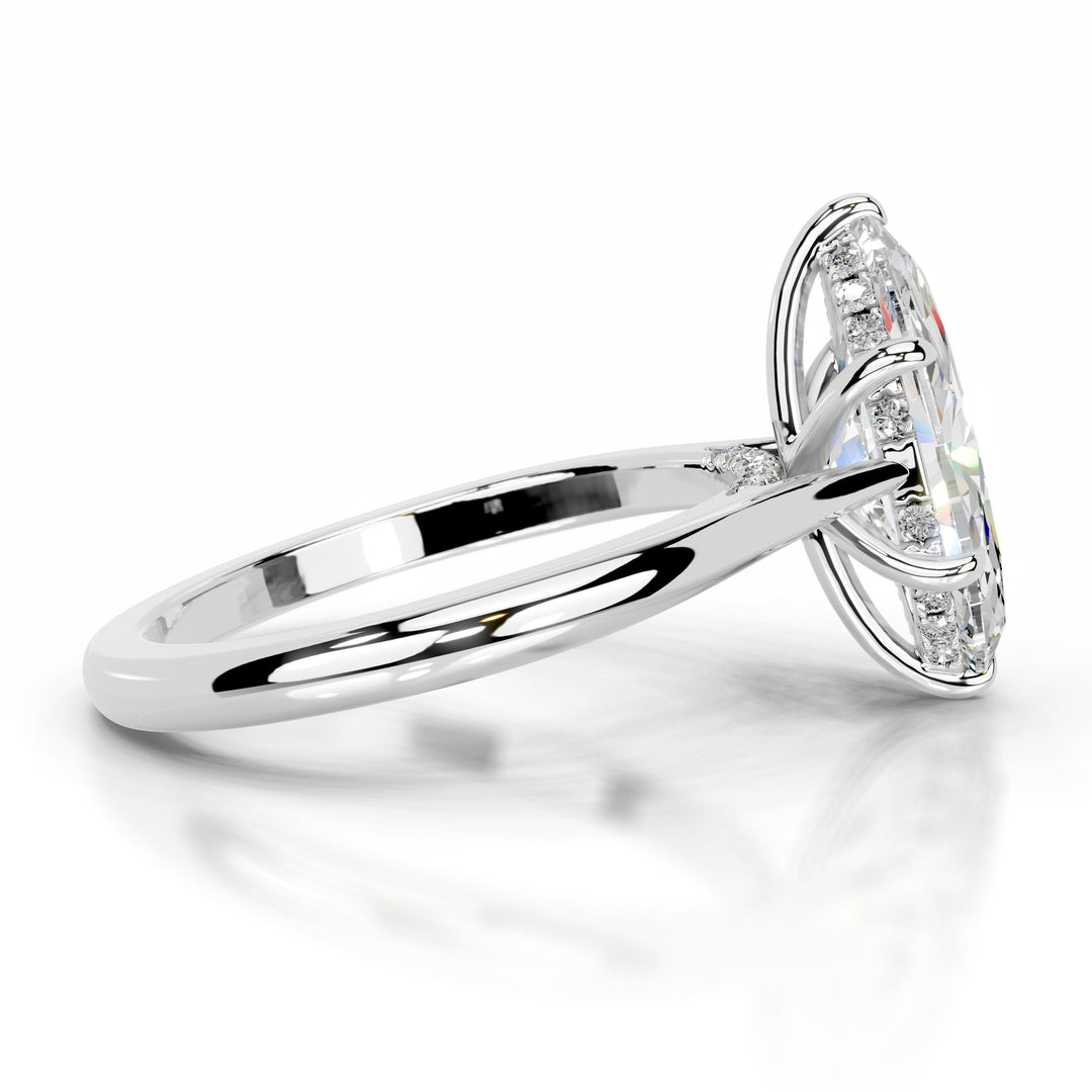 Elowen Moissanite & Diamond Ring 2 Carat 18K White#material_18k-white