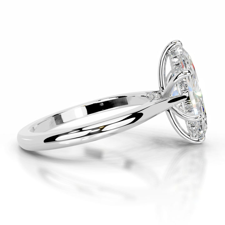 Elowen Moissanite & Diamond Ring 2 Carat 18K White#material_18k-white