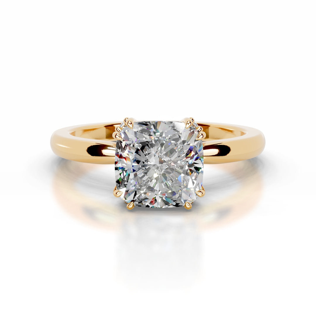 Eudora Moissanite & Diamond Ring 1 Carat 18K Gold#material_18k-gold