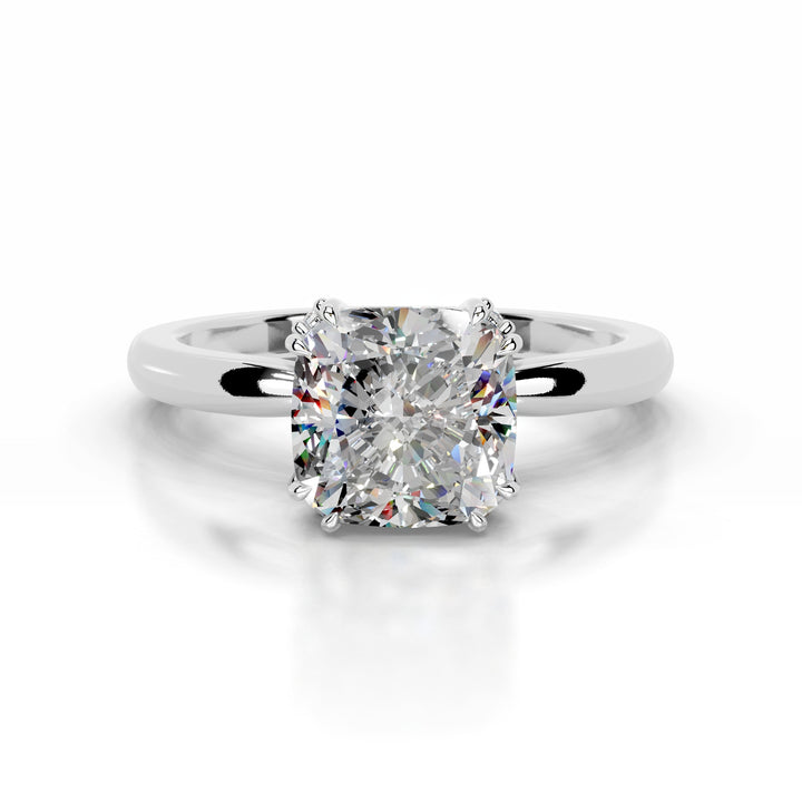 Eudora Moissanite & Diamond Ring 1 Carat 18K White#material_18k-white