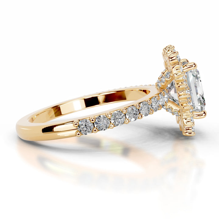 Gry Moissanite & Diamond Ring 2 Carat 18K Gold#material_18k-gold