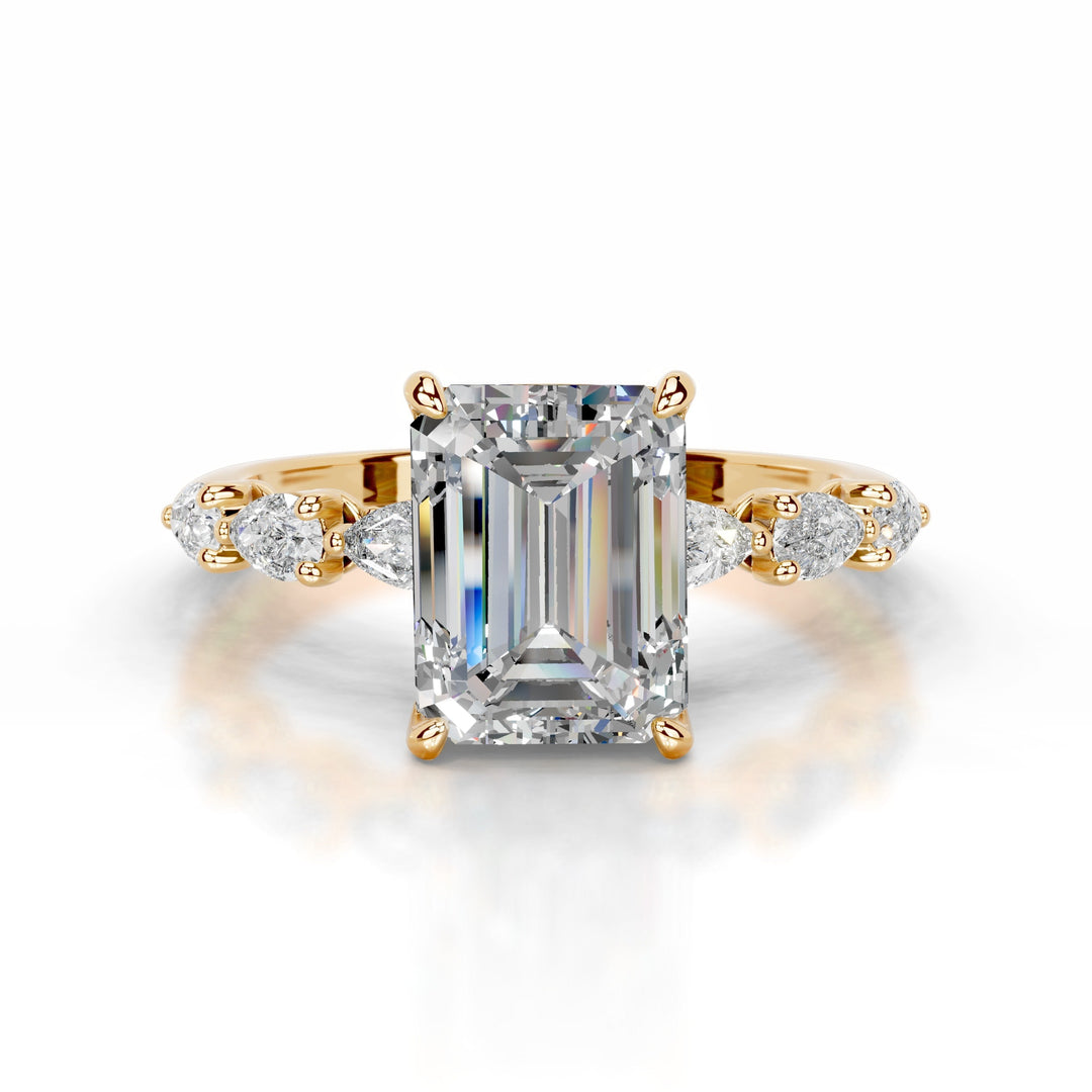 Kalinda Moissanite & Diamond Ring 1 Carat 14K Gold#material_14k-gold