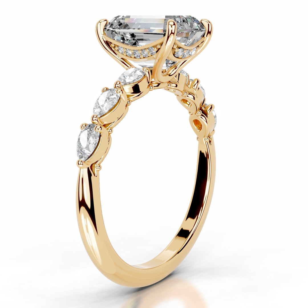 Kalinda Moissanite & Diamond Ring 1.5 Carat 14K Gold#material_14k-gold