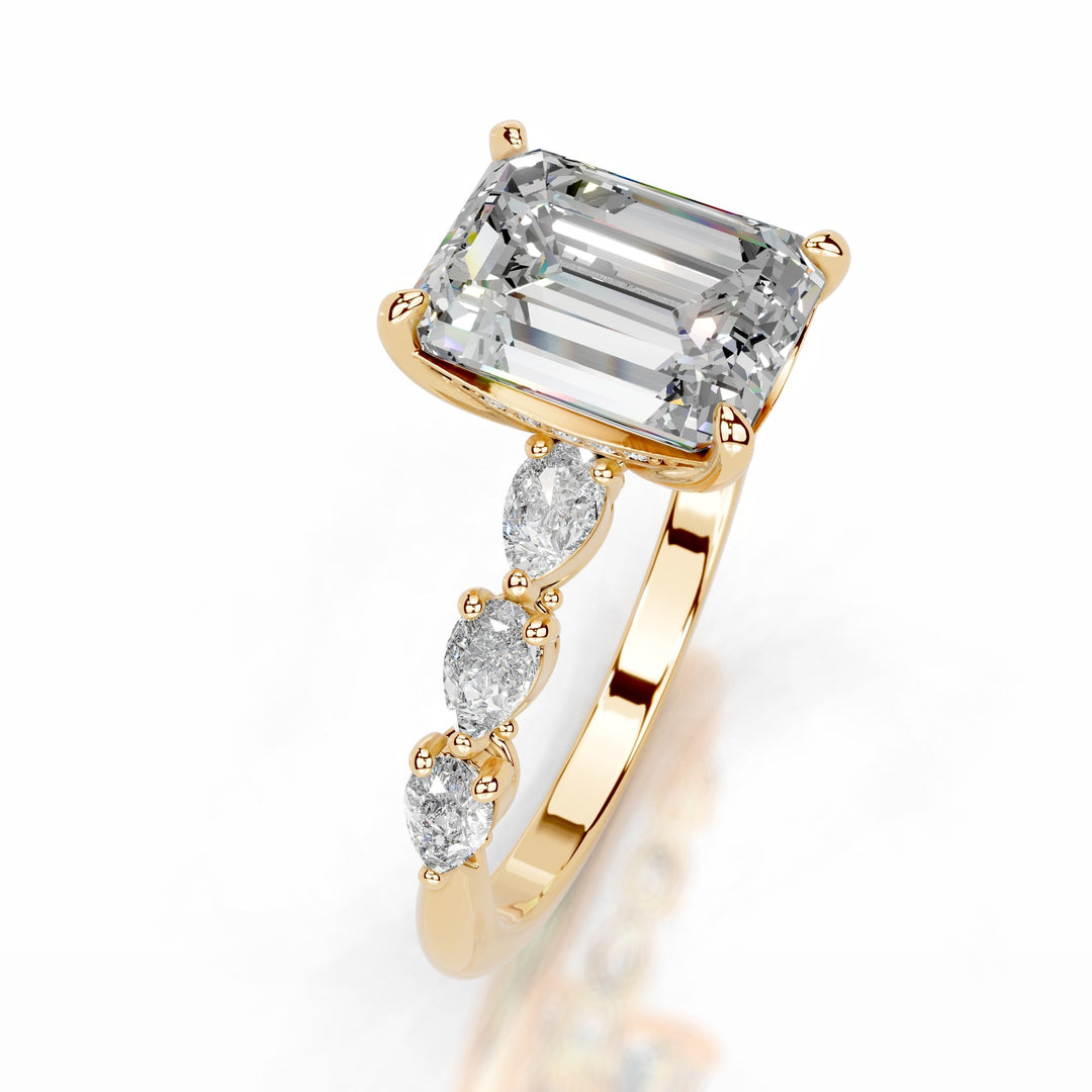 Kalinda Moissanite & Diamond Ring 3.5 Carat 14K Gold#material_14k-gold