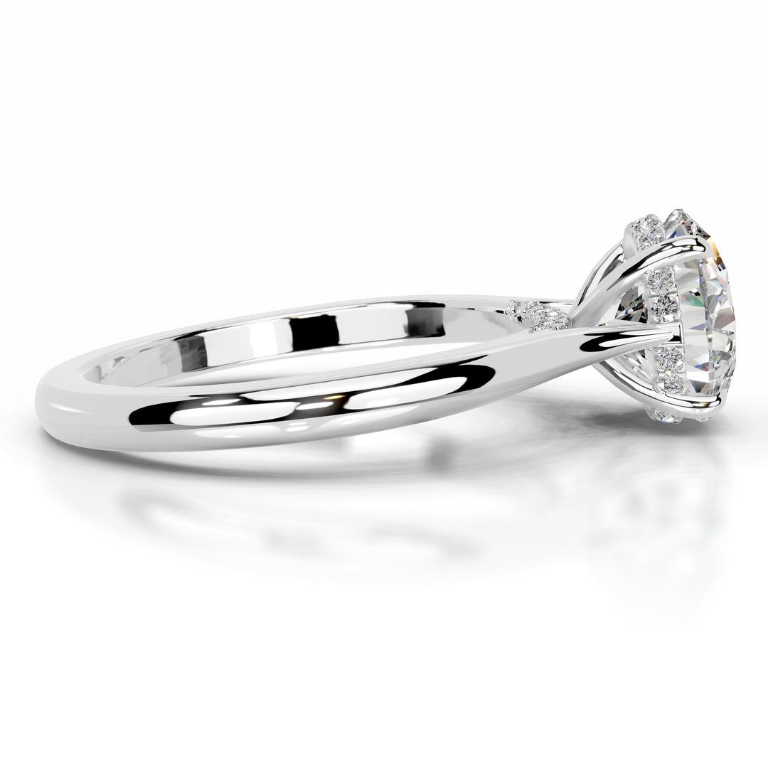 Kiera Moissanite & Diamond Ring 2 Carat 18K White#material_18k-white