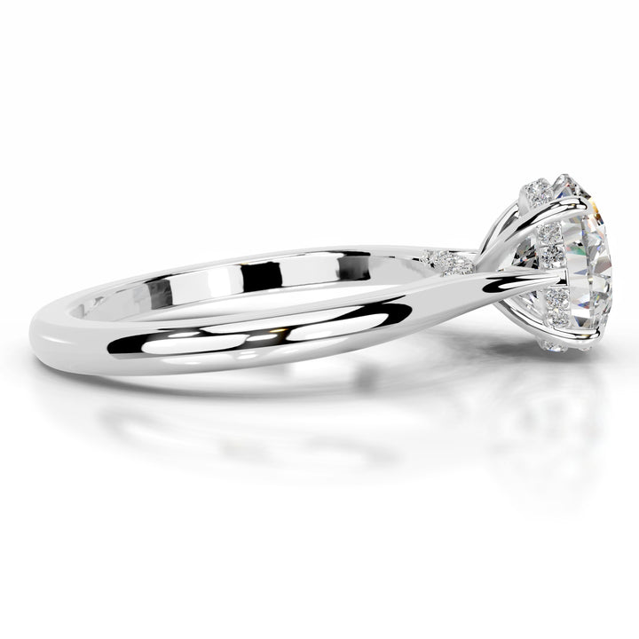 Kiera Moissanite & Diamond Ring 2 Carat 18K White#material_18k-white