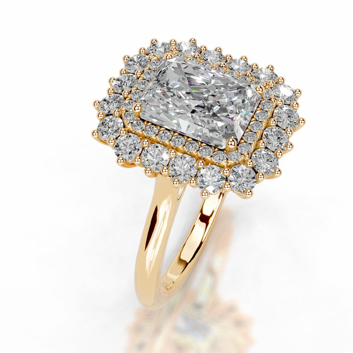 Natalia Moissanite & Diamond Ring 3.5 Carat 18K Gold#material_18k-gold