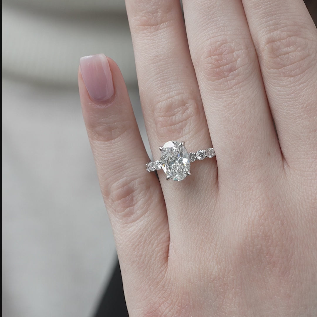 The Amora Oval Lab Diamond Moissanite Engagement Ring