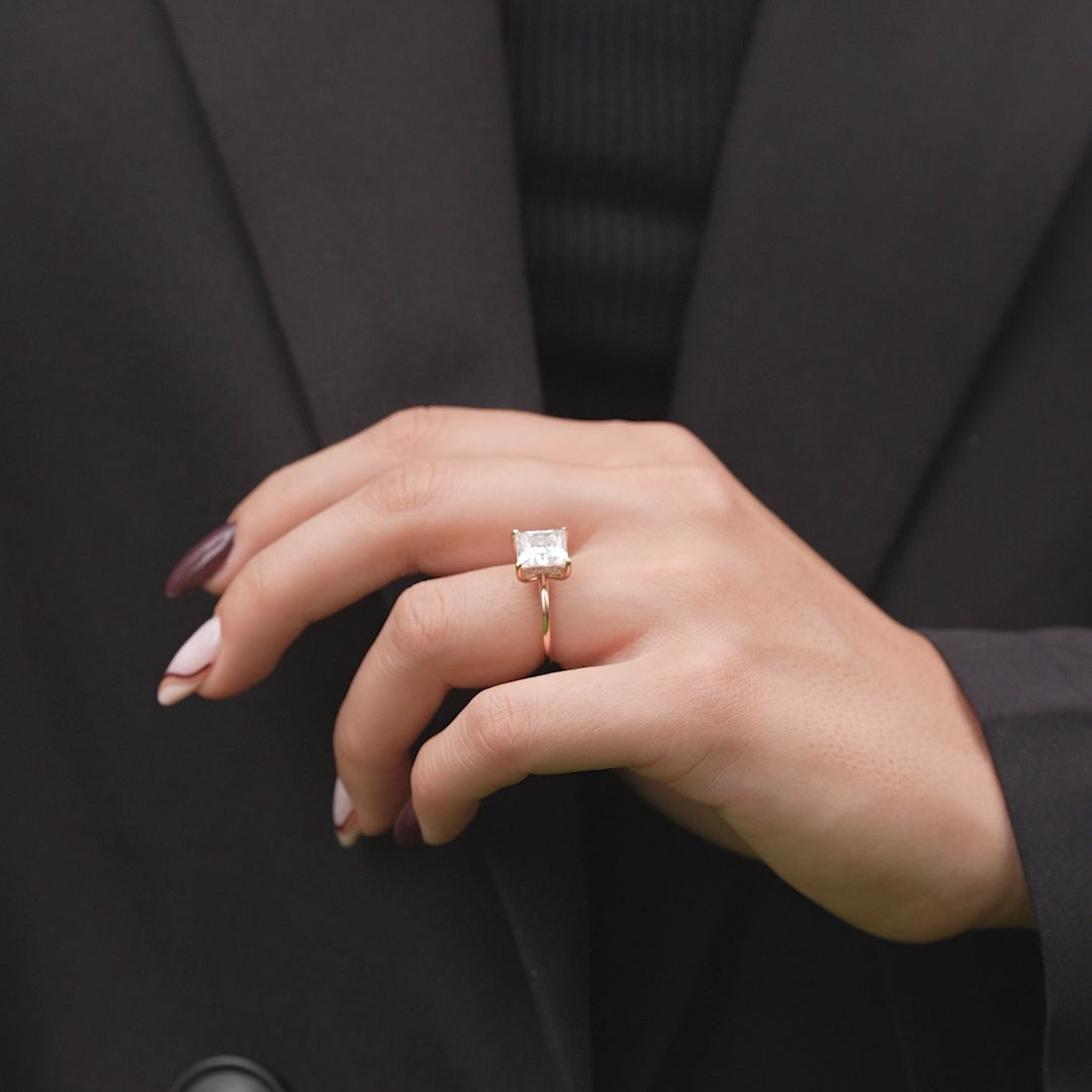 The Liberty Princess Lab Diamond Moissanite Engagement Ring