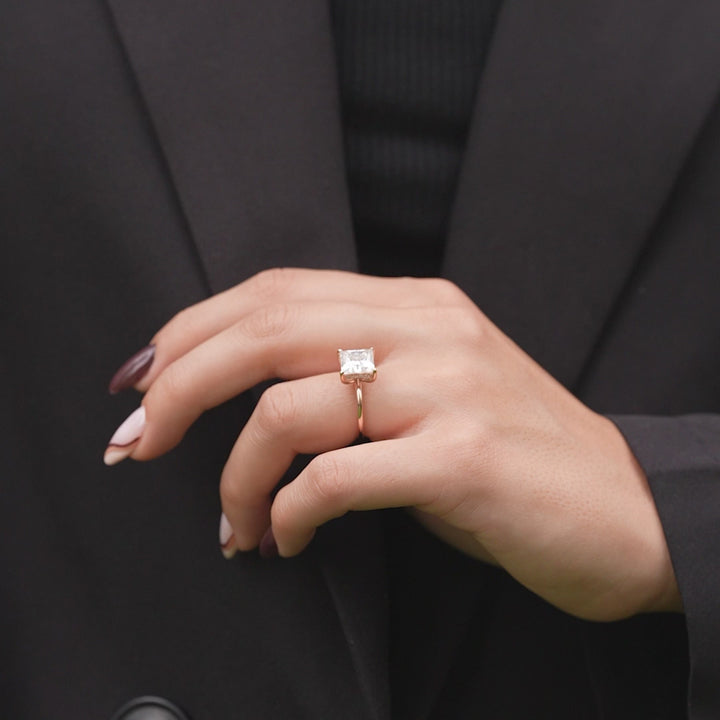 The Liberty Princess Lab Diamond Moissanite Engagement Ring *Shown with 3 ct #material_rose