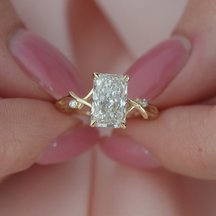 The Coco Radiant Lab Diamond Moissanite Engagement Ring *Shown with 2 ct #material_gold