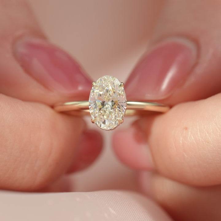 The April Oval Lab Diamond Moissanite Engagement Ring *Shown with 1.5 ct #material_gold