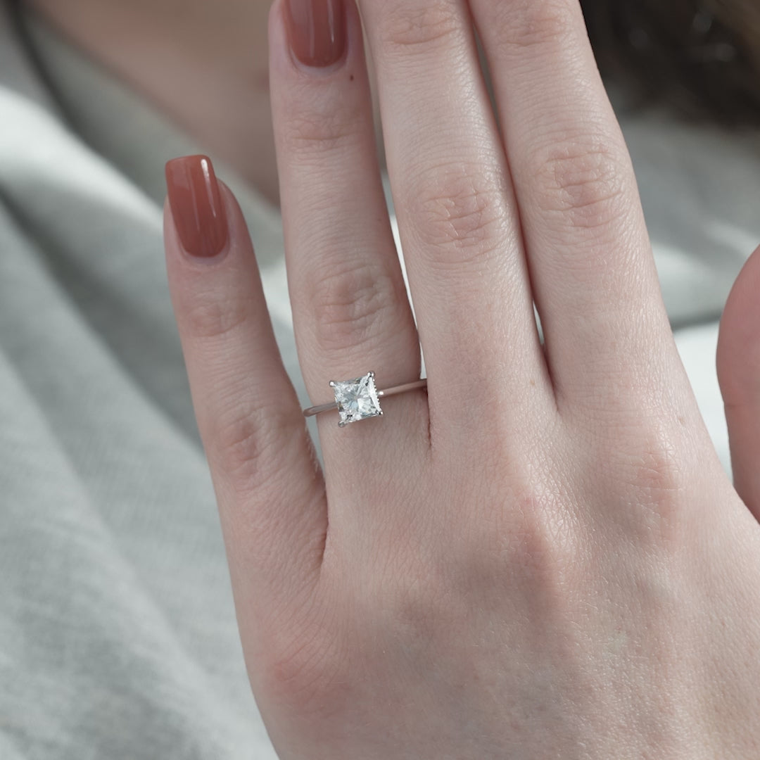The Mabel Princess Lab Diamond Moissanite Engagement Ring