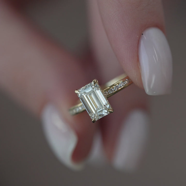 The Murphy Emerald Lab Diamond Moissanite Engagement Ring *Shown with 1.5 ct #material_gold