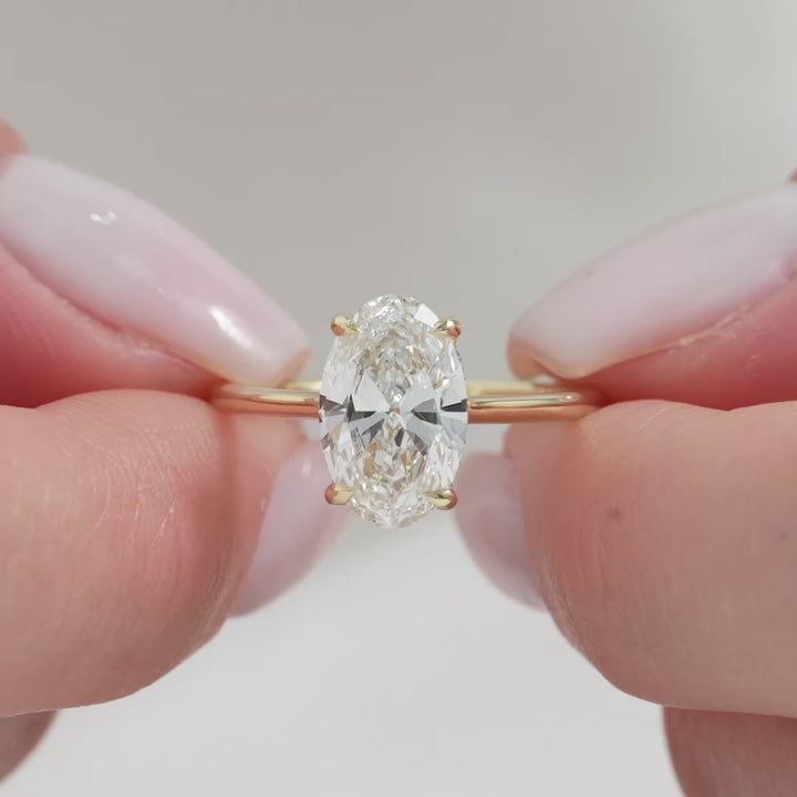 The Mabel Oval Lab Diamond Moissanite Engagement Ring *Shown with 2 ct #material_gold