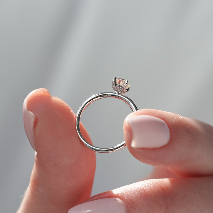 The Logan Round Lab Diamond Moissanite Engagement Ring *Shown with 0.5 ct #material_white