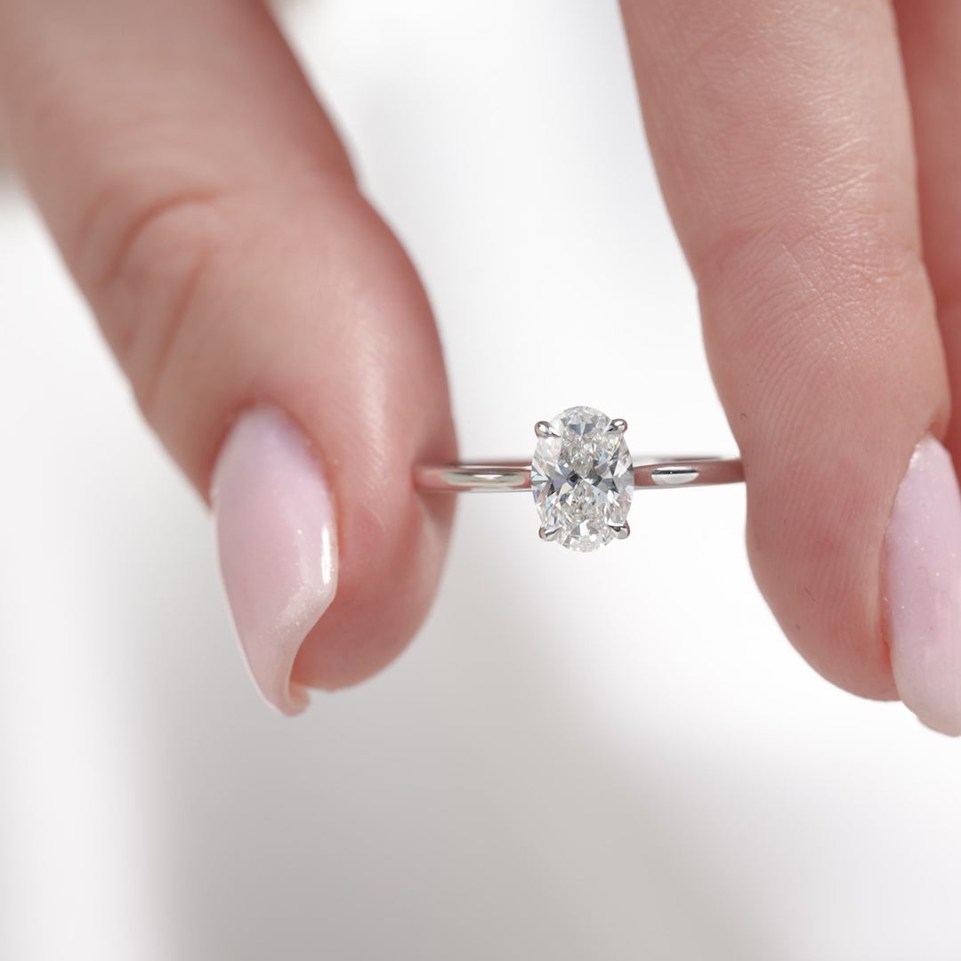 The Lacole Oval Lab Diamond Moissanite Engagement Ring