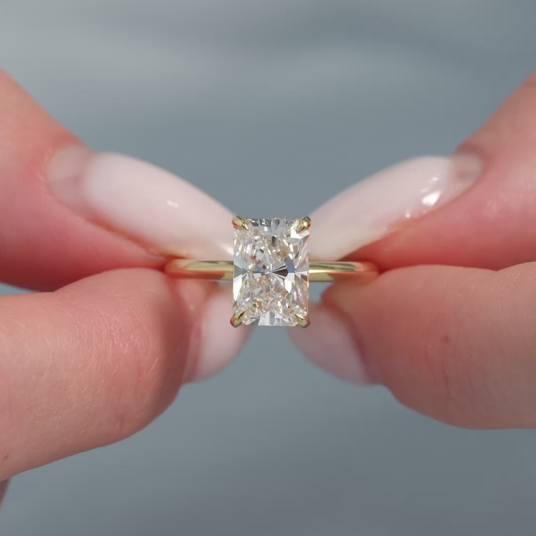 The Razor Liberty Radiant Lab Diamond Moissanite Engagement Ring