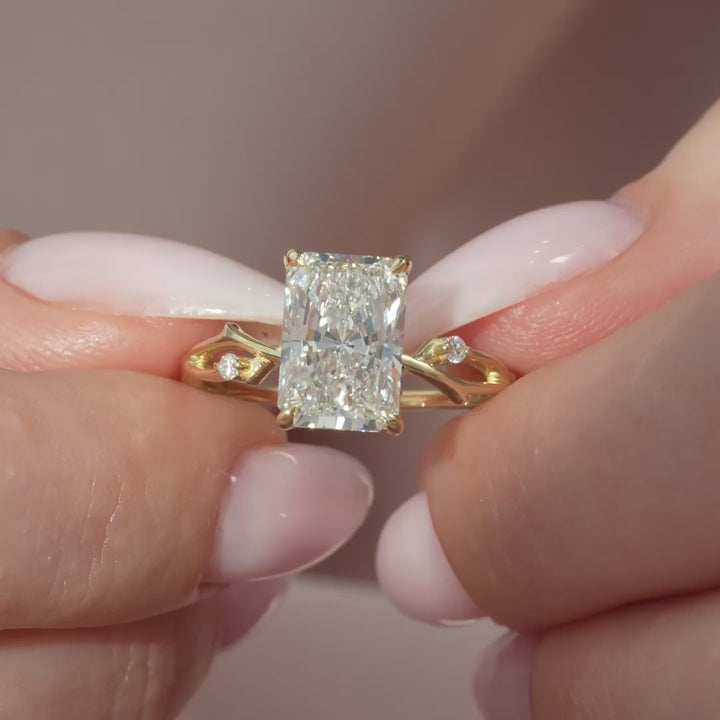 The Coco Radiant Lab Diamond Moissanite Engagement Ring *Shown with 2.5 ct #material_gold