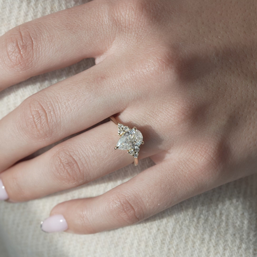 The Summer Pear Lab Diamond Moissanite Engagement Ring