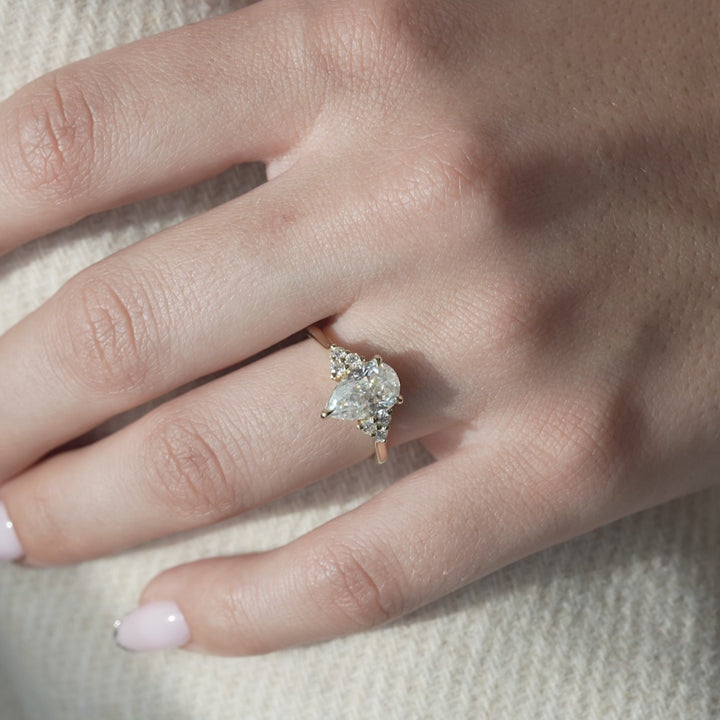 The Summer Pear Lab Diamond Moissanite Engagement Ring *Shown with 1.5 ct #material_gold