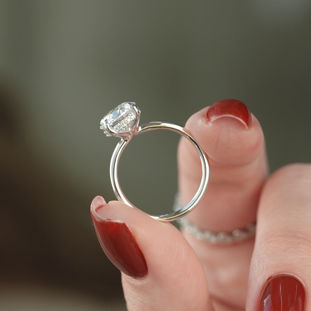 The Sydney Round Lab Diamond Moissanite Engagement Ring