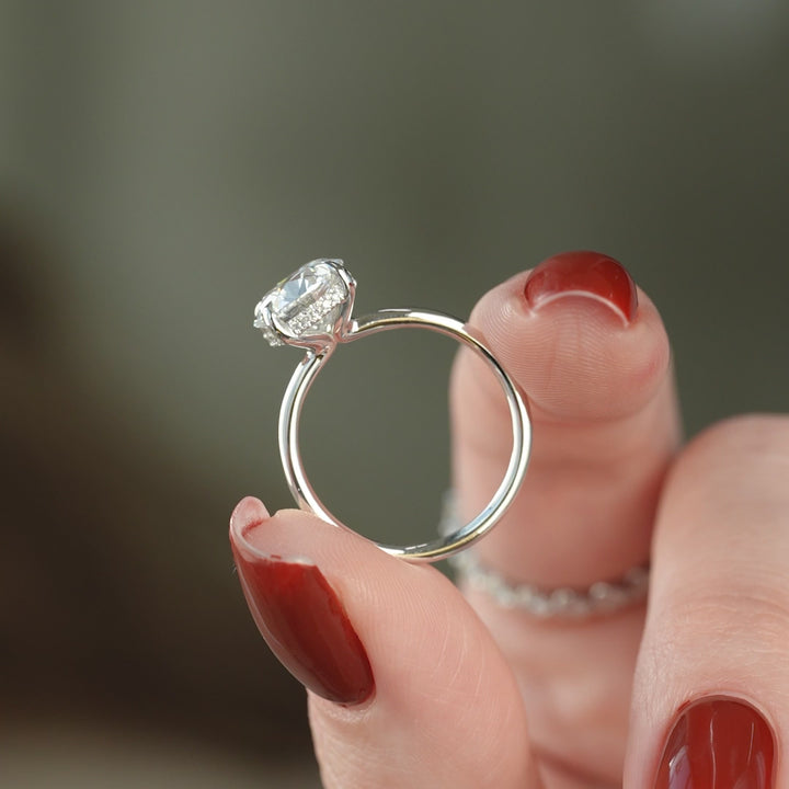 The Sydney Round Lab Diamond Moissanite Engagement Ring *Shown with 2.5 ct #material_white