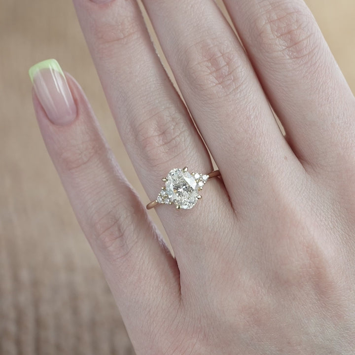 The Summer Oval Lab Diamond Moissanite Engagement Ring *Shown with 2.5 ct #material_gold