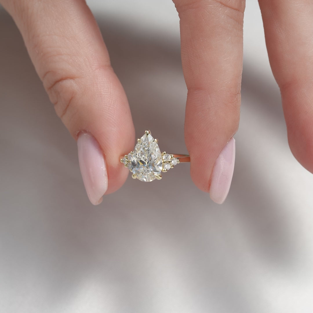 The Summer Pear Lab Diamond Moissanite Engagement Ring