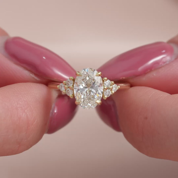 The Summer Oval Lab Diamond Moissanite Engagement Ring *Shown with 1.5 ct #material_gold