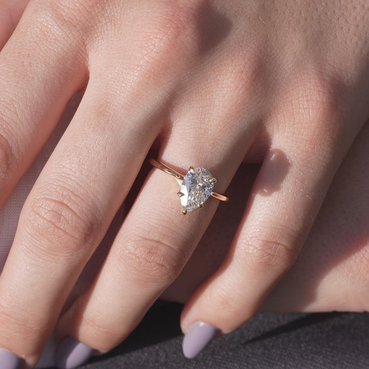 The Lacole Pear Lab Diamond Moissanite Engagement Ring *Shown with 1.5 ct #material_gold