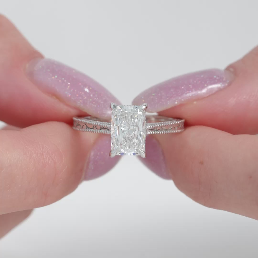 The Alexandra Radiant Lab Diamond Moissanite Engagement Ring