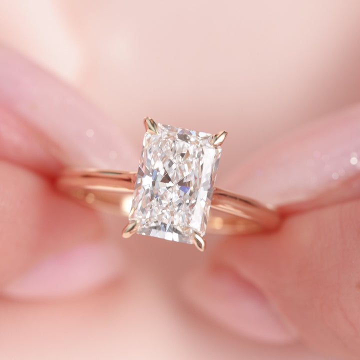 The Natasha Radiant Lab Diamond Moissanite Engagement Ring *Shown with 2.5 ct #material_gold