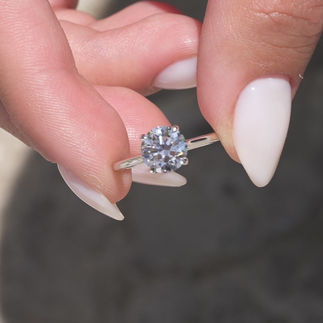 The Lacole Round Lab Diamond Moissanite Engagement Ring