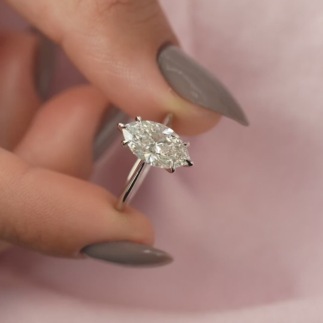 The Kendall Marquise Lab Diamond Moissanite Engagement Ring