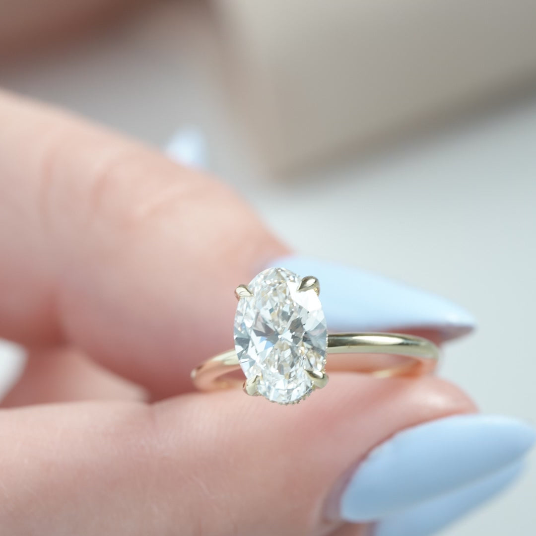 The Crown Liberty Oval Lab Diamond Moissanite Engagement Ring