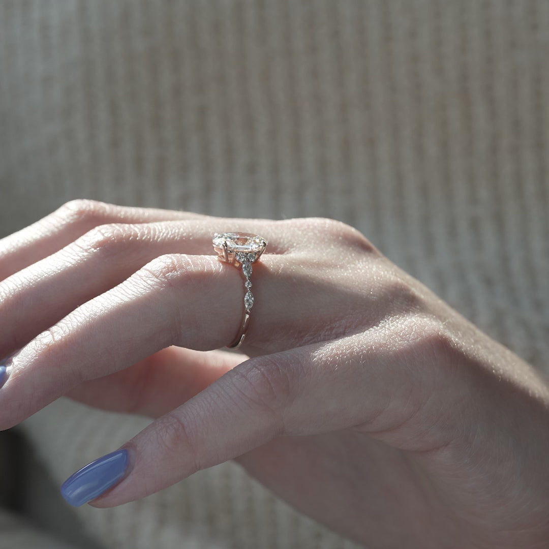 The Kaiden Oval Lab Diamond Moissanite Engagement Ring