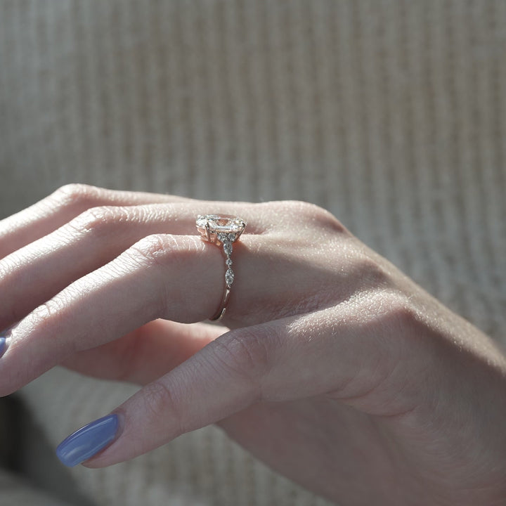 The Kaiden Oval Lab Diamond Moissanite Engagement Ring *Shown with 3 ct #material_rose