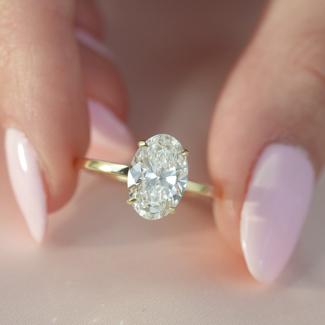 The Estella Oval Lab Diamond Moissanite Engagement Ring