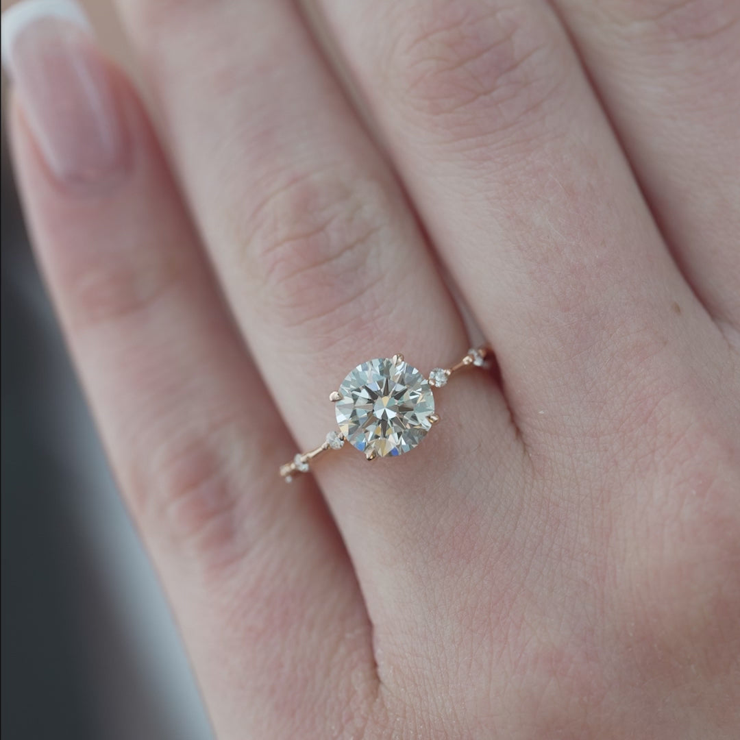 The Morgan Round Lab Diamond Moissanite Engagement Ring