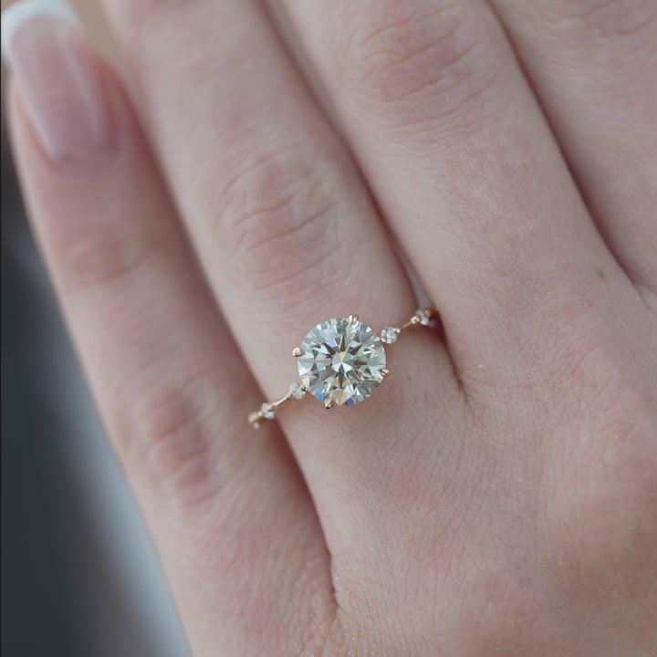 The Morgan Round Lab Diamond Moissanite Engagement Ring *Shown with 2.5 ct #material_rose